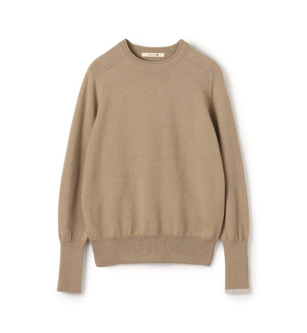 BACCA「ウールムリネ クルーネックニットプルオーバー」|ニット・セーター|43 ベージュ
