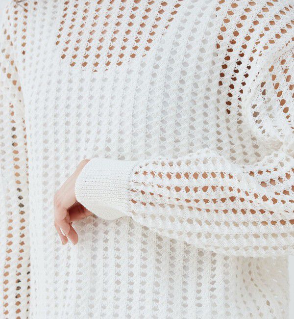 GALERIE VIE「オープンワークコットン クルーネックプルオーバー」|ニット・セーター|