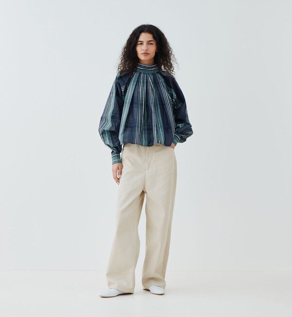 GALERIE VIE「ライトタフタ スタンドカラーブラウス」|シャツ・ブラウス|