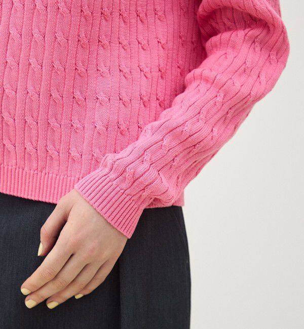 MACPHEE「ギザケーブル クルーネックカーディガン」|カーディガン|