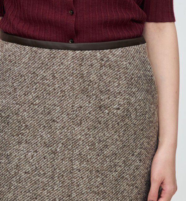 TOMORROWLAND collection「スライバーダイヤゴナル フロントスリットスカート」|台形|