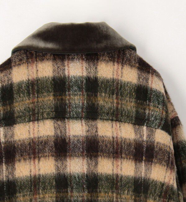 CABaN「シャギーチェック ジップアップブルゾン」|ダッフルコート|