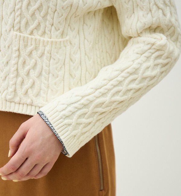MACPHEE「ハイブリットコットンケーブル クルーネックカーディガン」|カーディガン|