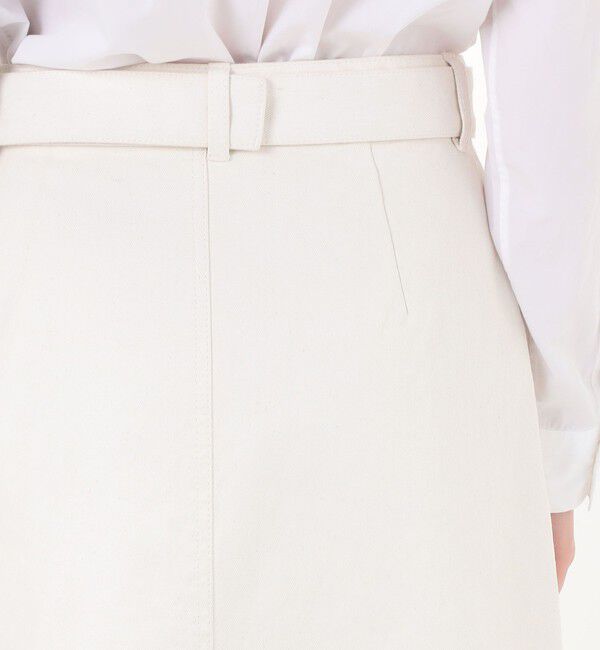 MACPHEE「ピグメントドリルクロス ベルテッドスカート」|台形|