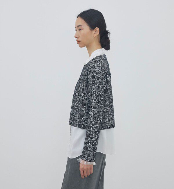 DES PRES「ツートーンジャカード ノーカラージャケット」|ノーカラージャケット|