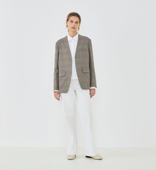 GALERIE VIE「コットンオックスストレッチ ノーカラージャケット」|ノーカラージャケット|