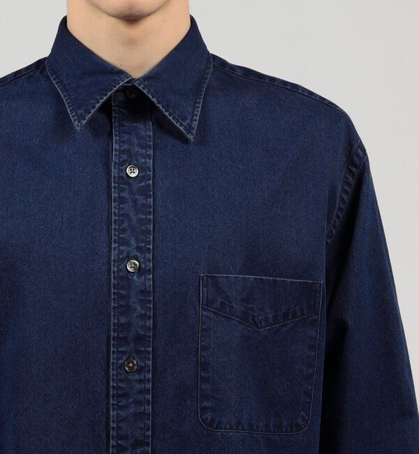 TOMORROWLAND MENS「コットンインディゴ セミワイドカラーシャツ CANCLINI」|シャツ・ブラウス|