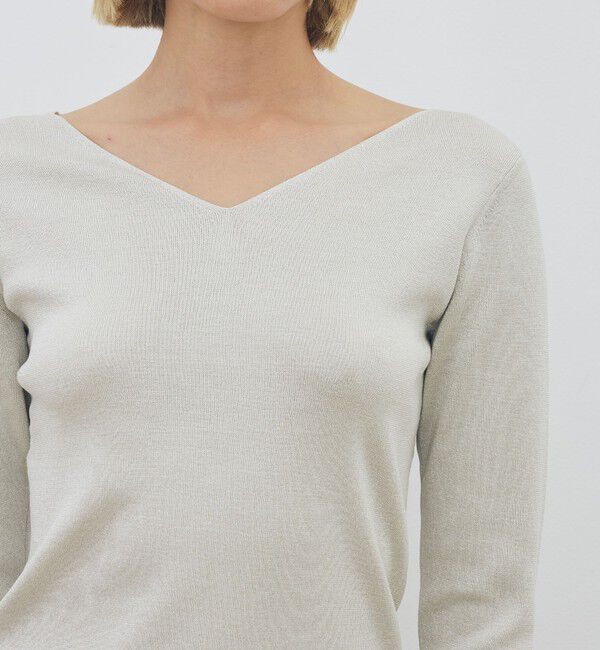 DES PRES「ハイツイストシルクストレッチ フロンタブルプルオーバー」|ニット・セーター|