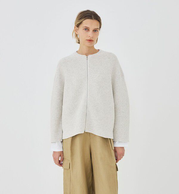 GALERIE VIE「スプリングツイード ノーカラーブルゾン」|ブルゾン・スタジャン|