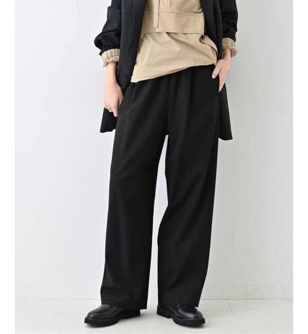 SLOBE IENA「《3サイズ展開/WEB限定/追加2》ウール混ドロストイージースラックス」|スラックス|