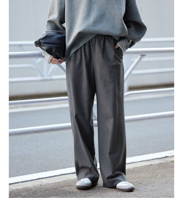 SLOBE IENA「《3サイズ展開/WEB限定/追加2》ウール混ドロストイージースラックス」|スラックス|