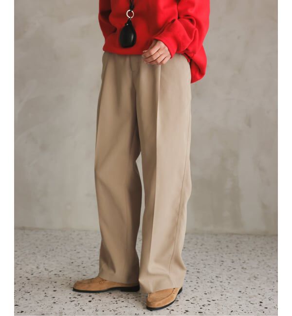 SLOBE IENA「《セットアップ対応可/WEBのみ4サイズ展開》撥水2タックチノパンツ」|チノ|