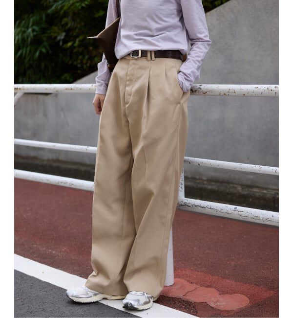 SLOBE IENA「《セットアップ対応可/WEBのみ4サイズ展開》撥水2タックチノパンツ」|チノ|