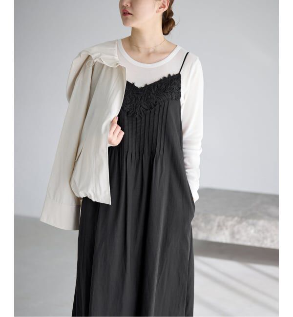 IENA「《WEB限定/追加》レースキャミソールワンピース」|ワンピース|