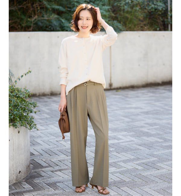 SLOBE IENA「《予約》強撚フライスパールボタンカーディガン」|カーディガン|