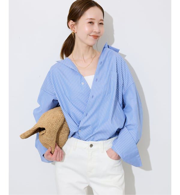 SLOBE IENA「《UVカット/予約》ポプリン2WAYシャツ」|シャツ・ブラウス|