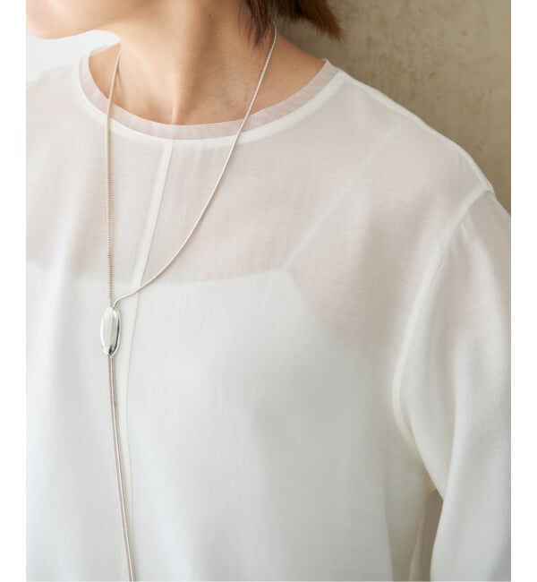 IENA「《予約》クルーネックシアーリブブラウス」|シャツ・ブラウス|