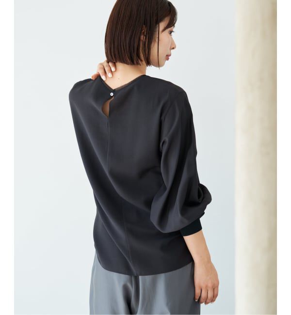 IENA「《予約》クルーネックシアーリブブラウス」|シャツ・ブラウス|