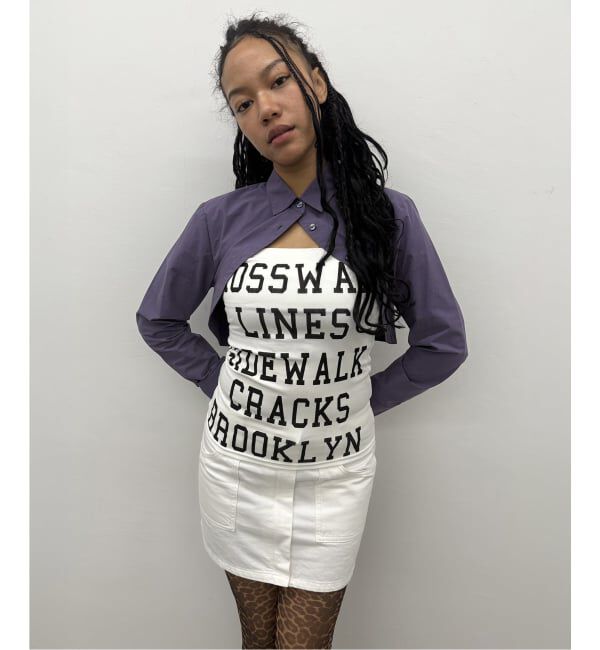 Oriens JOURNAL STANDARD「《予約》クロップドラウンドシャツ」|シャツ・ブラウス|パープル