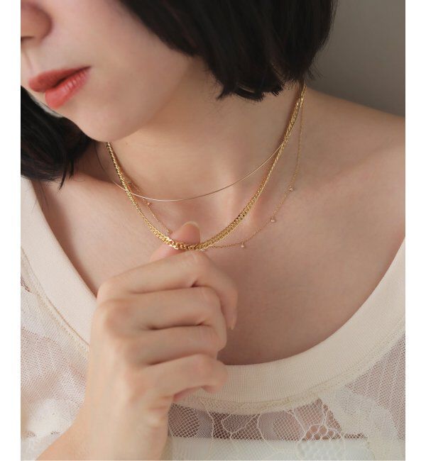 Lilas by Spick&Span「《WEB限定》7ダイヤステーション40cmネックレス K10」|ネックレス|