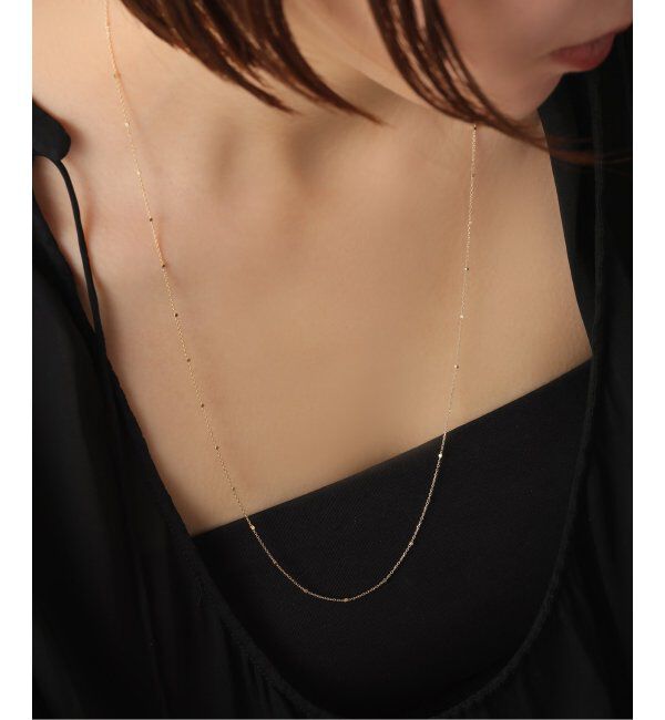 Lilas by Spick&Span「グリッターチェーン65cmネックレス K10」|ネックレス|