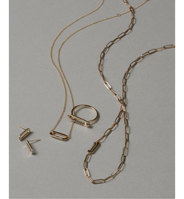 Lilas by Spick&Span「オーバルモチーフ*ダイヤピアス K10（両耳）」|ピアス|