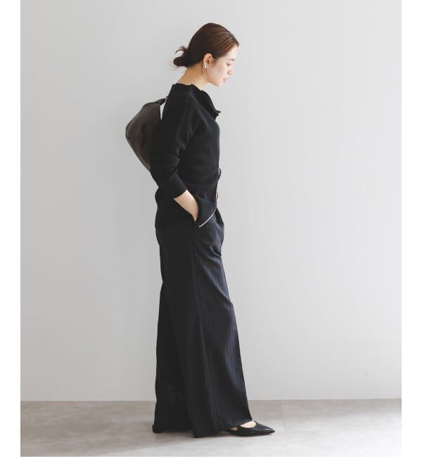 NOBLE「《WEB限定追加》フロントジップボートネックニット」|ニット・セーター|