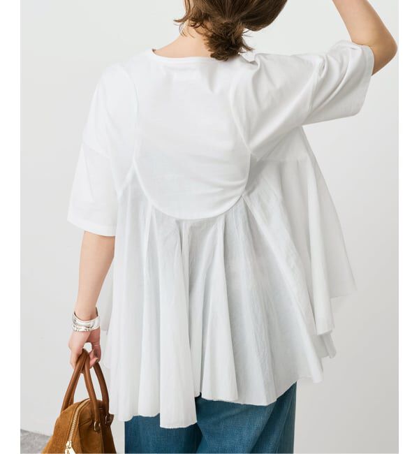 Spick and Span「《予約》AAYUSHI / アユーシ ペプラムラッフルTシャツ」|Tシャツ・カットソー|