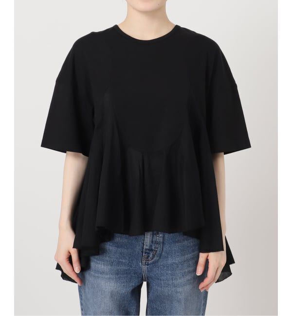 Spick and Span「《予約》AAYUSHI / アユーシ ペプラムラッフルTシャツ」|Tシャツ・カットソー|