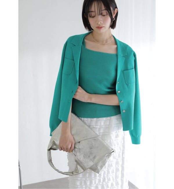  「【洗える】開襟アンサンブル」|ニット・セーター|