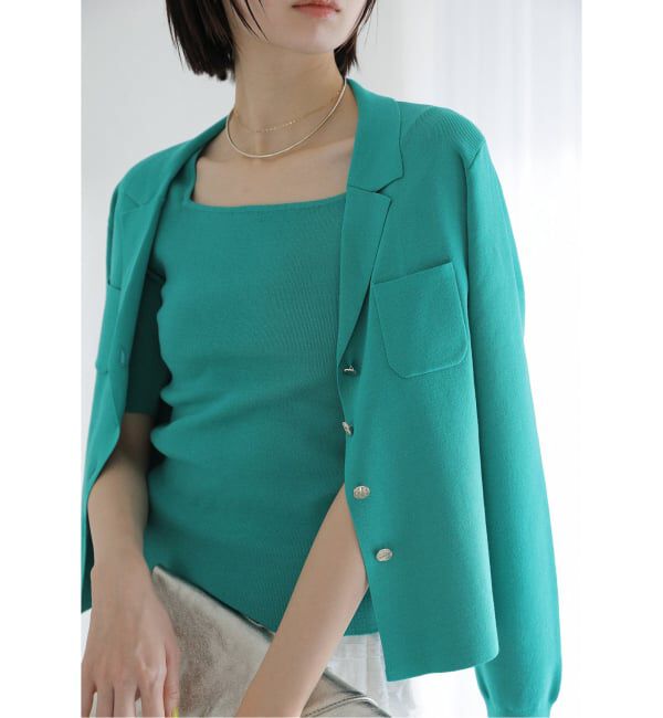  「【洗える】開襟アンサンブル」|ニット・セーター|