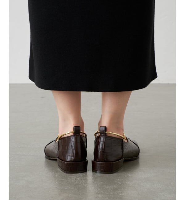 GRISE「《追加》GRISEレザースクエアクロスシームアンクルフラット」|その他|