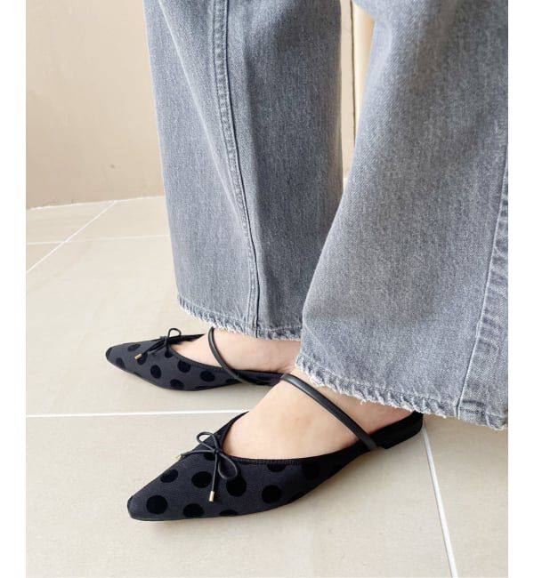  「フレンチスクエアドットバレエミュール」|その他|ブラック C