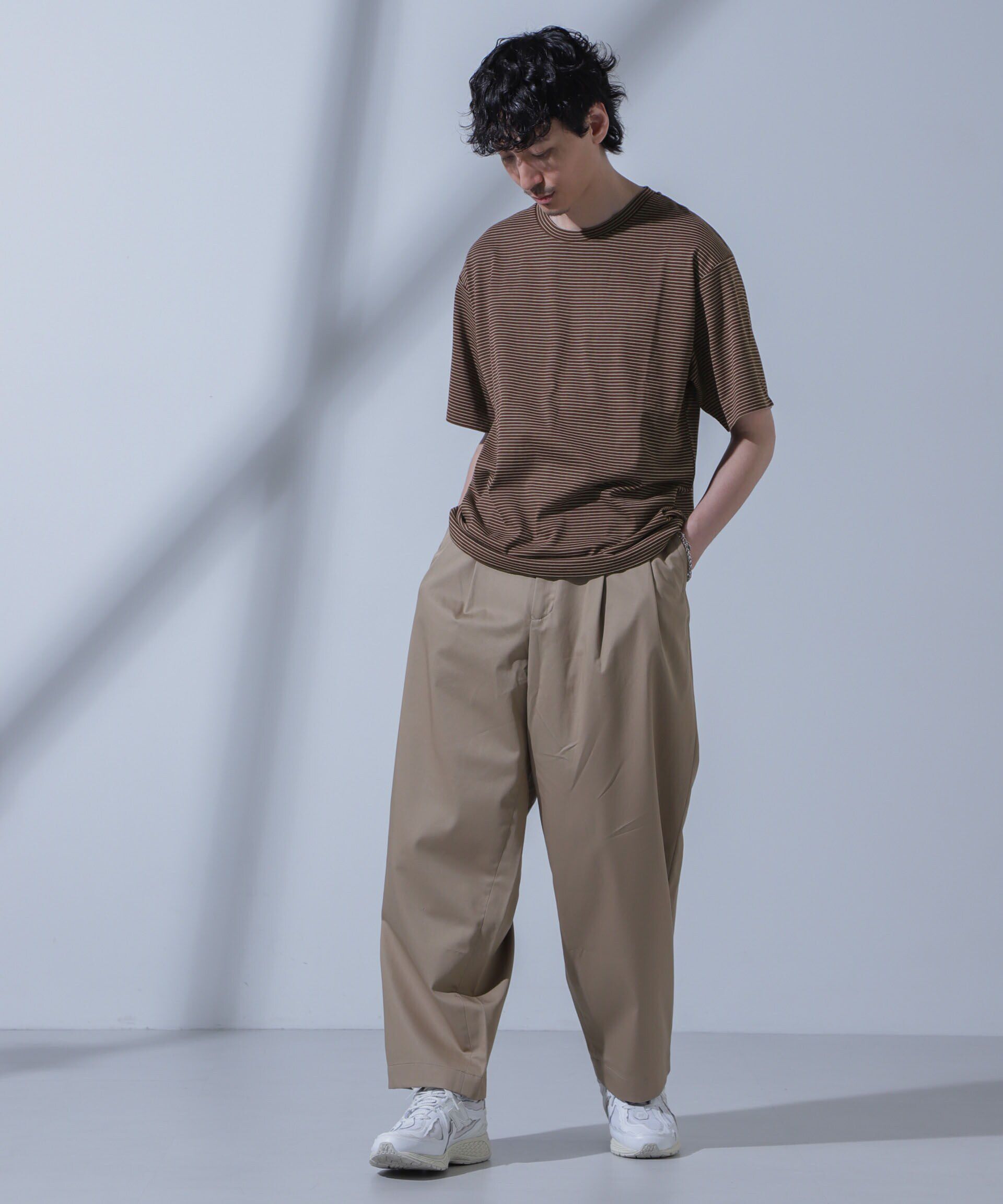 nano･universe「Anti Soaked(R)  汗染み防止 ピンボーダークルーネックTシャツ」|Tシャツ・カットソー|