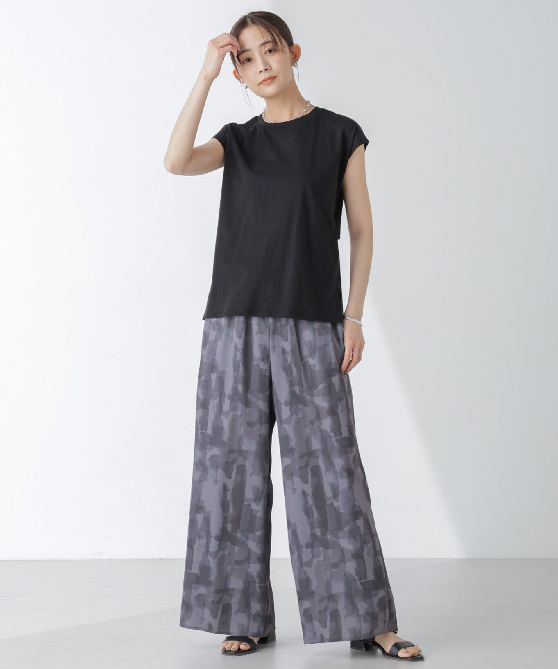 nano･universe「バックギャザーオープンデザイントップス」|Tシャツ・カットソー|