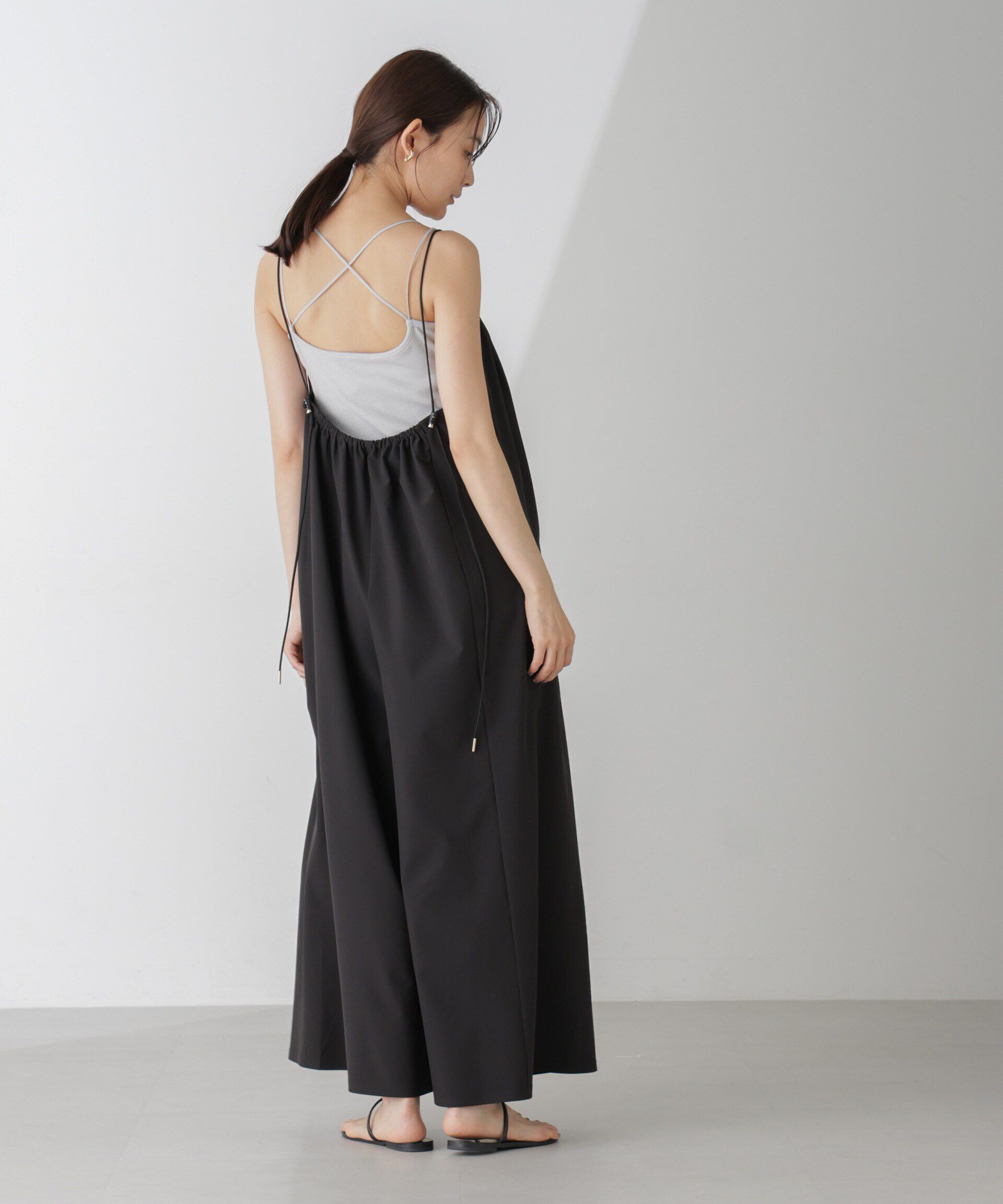 nano･universe「ラメテレコカップ付きバッククロスキャミソール」|Tシャツ・カットソー|