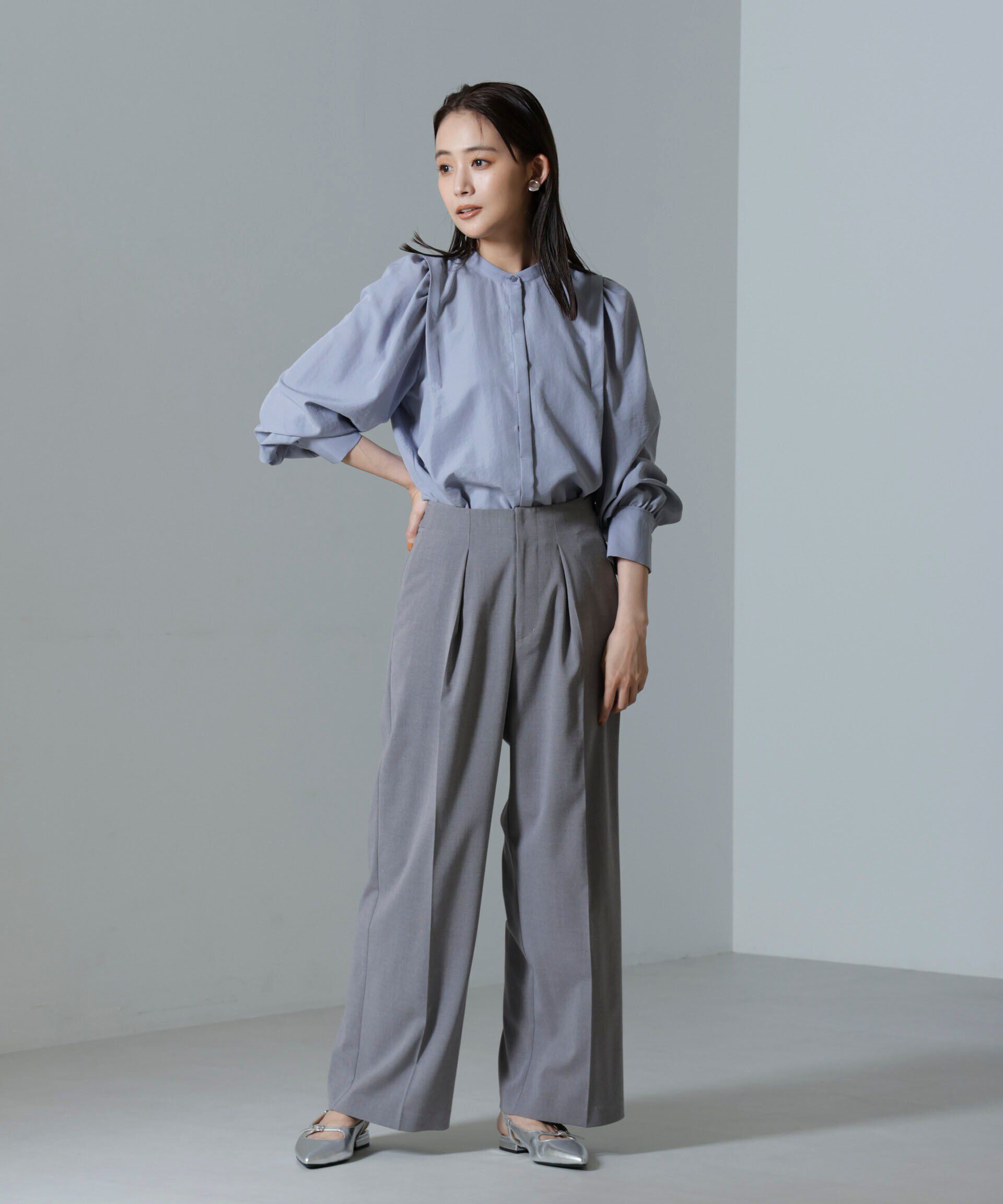 nano･universe「ドライウェザーストレッチ インタックワイドパンツ(セットアップ可)」|チノ|