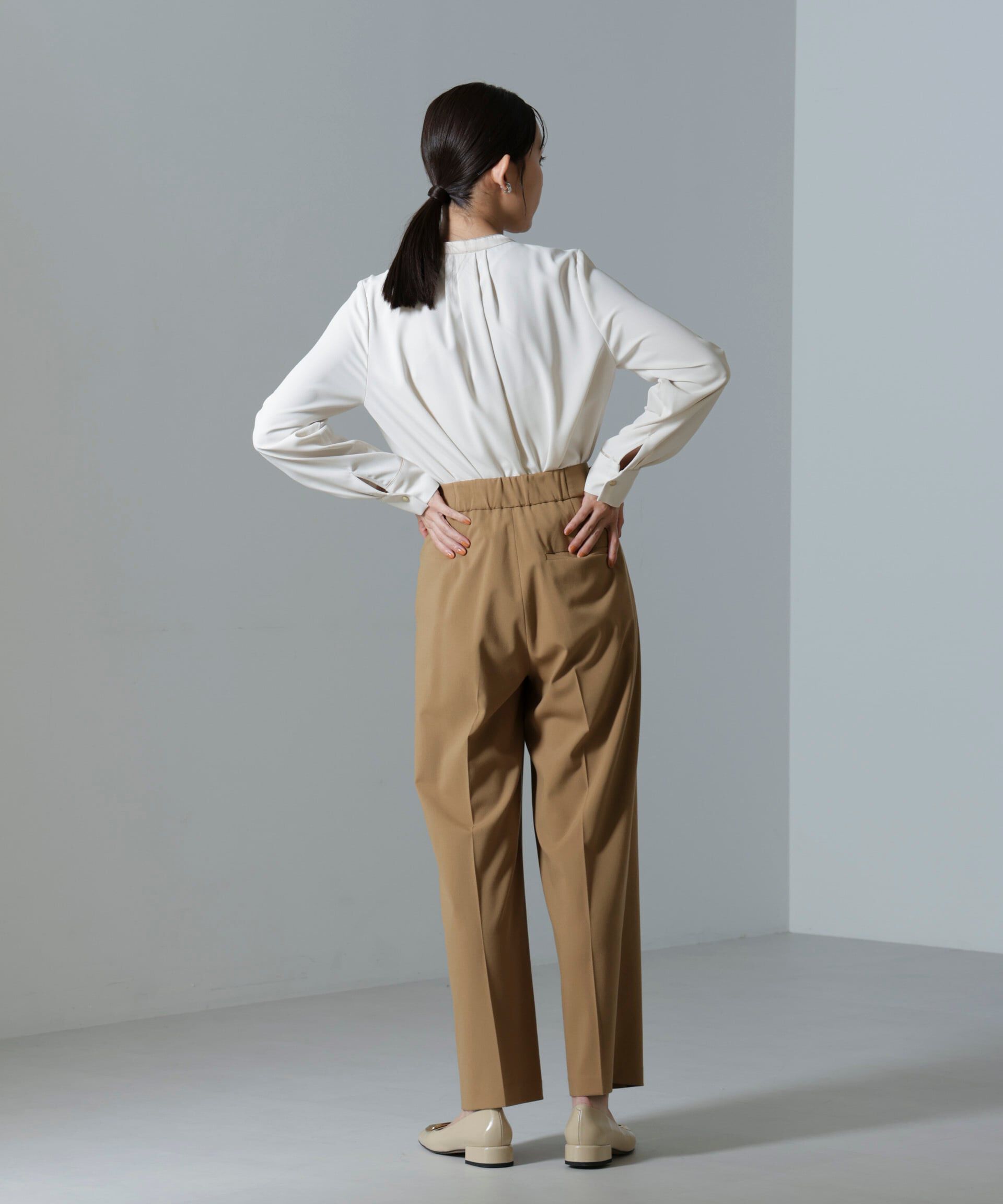 nano･universe「ドライウェザーストレッチ インタックワイドパンツ(セットアップ可)」|チノ|