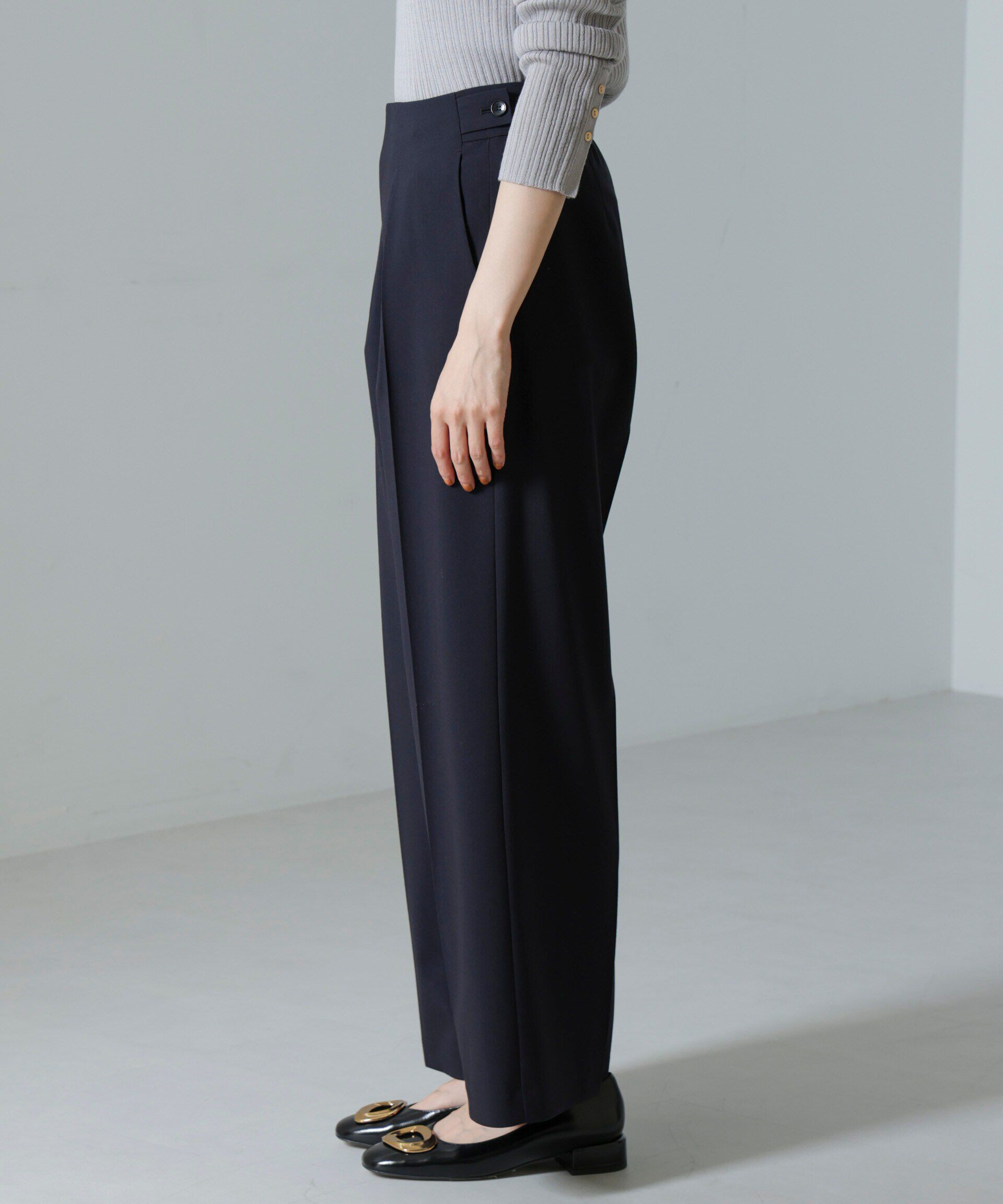 nano･universe「ドライウェザーストレッチ インタックワイドパンツ(セットアップ可)」|チノ|