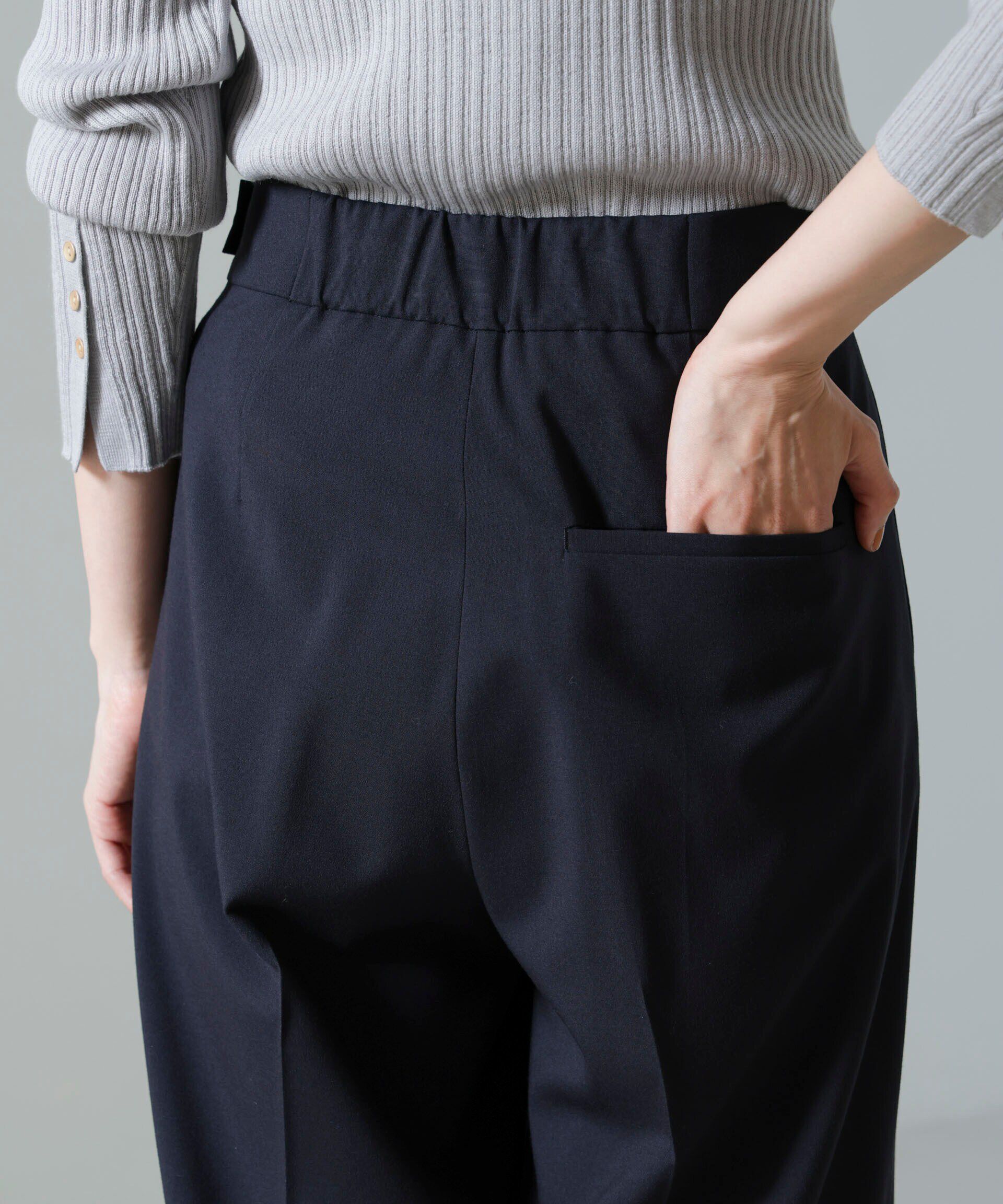 nano･universe「ドライウェザーストレッチ インタックワイドパンツ(セットアップ可)」|チノ|