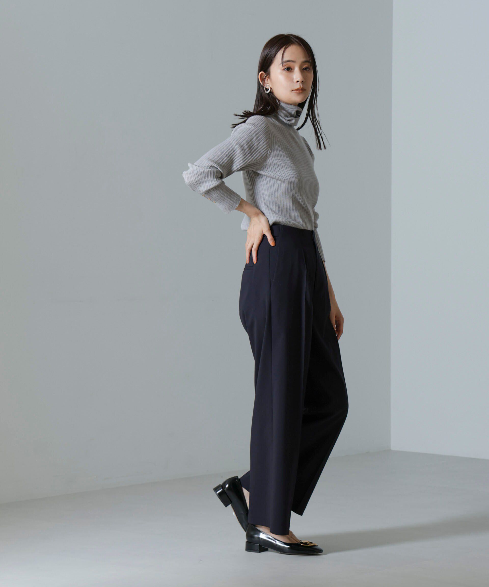 nano･universe「ドライウェザーストレッチ インタックワイドパンツ(セットアップ可)」|チノ|