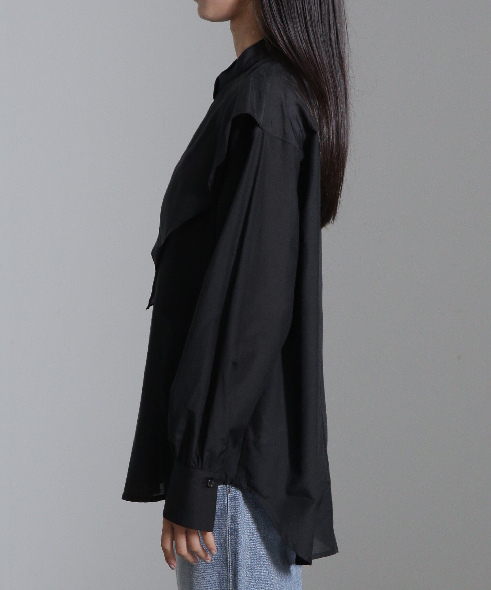 nano･universe「シルク混ビックカラーシャツ」|シャツ・ブラウス|