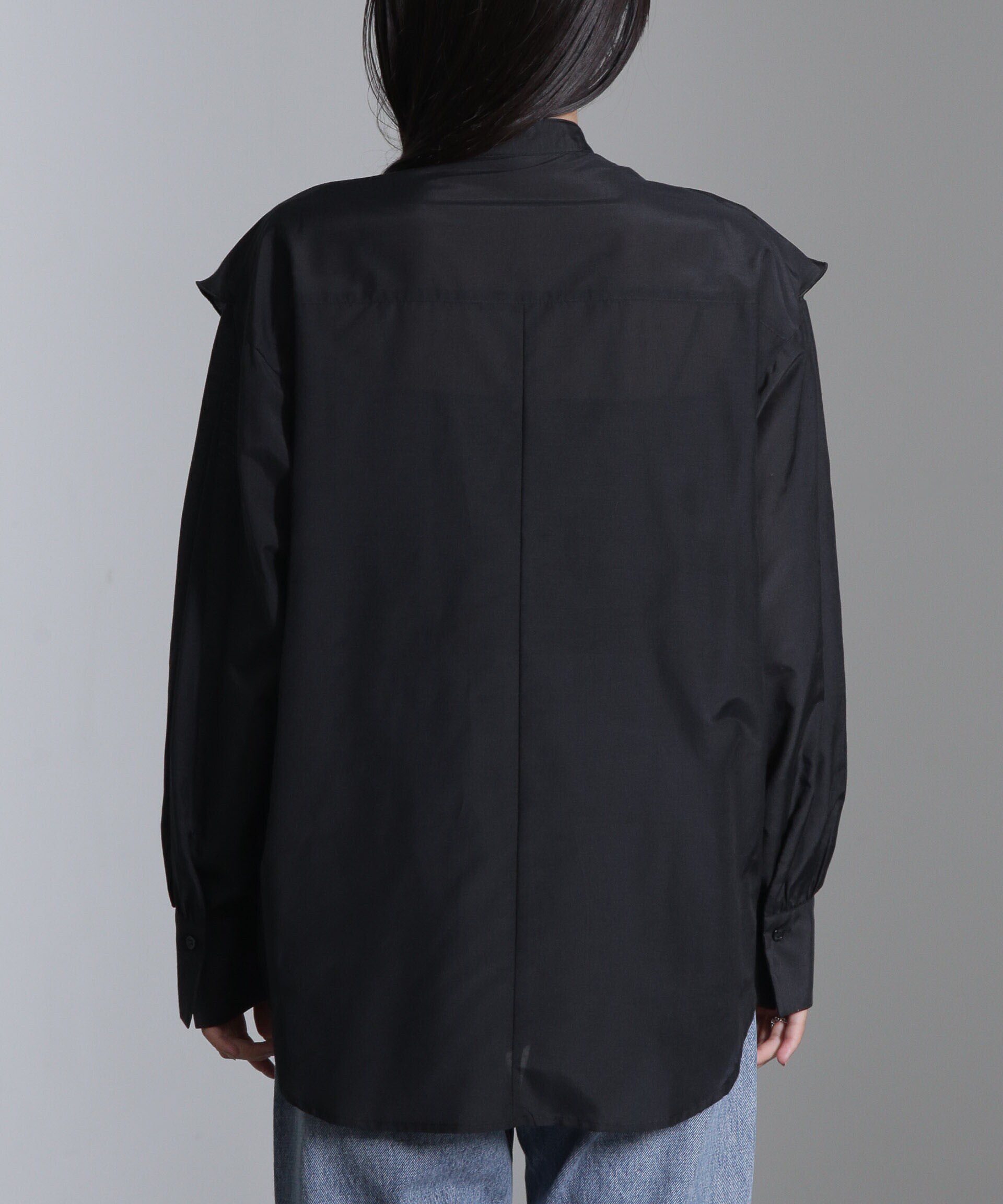 nano･universe「シルク混ビックカラーシャツ」|シャツ・ブラウス|