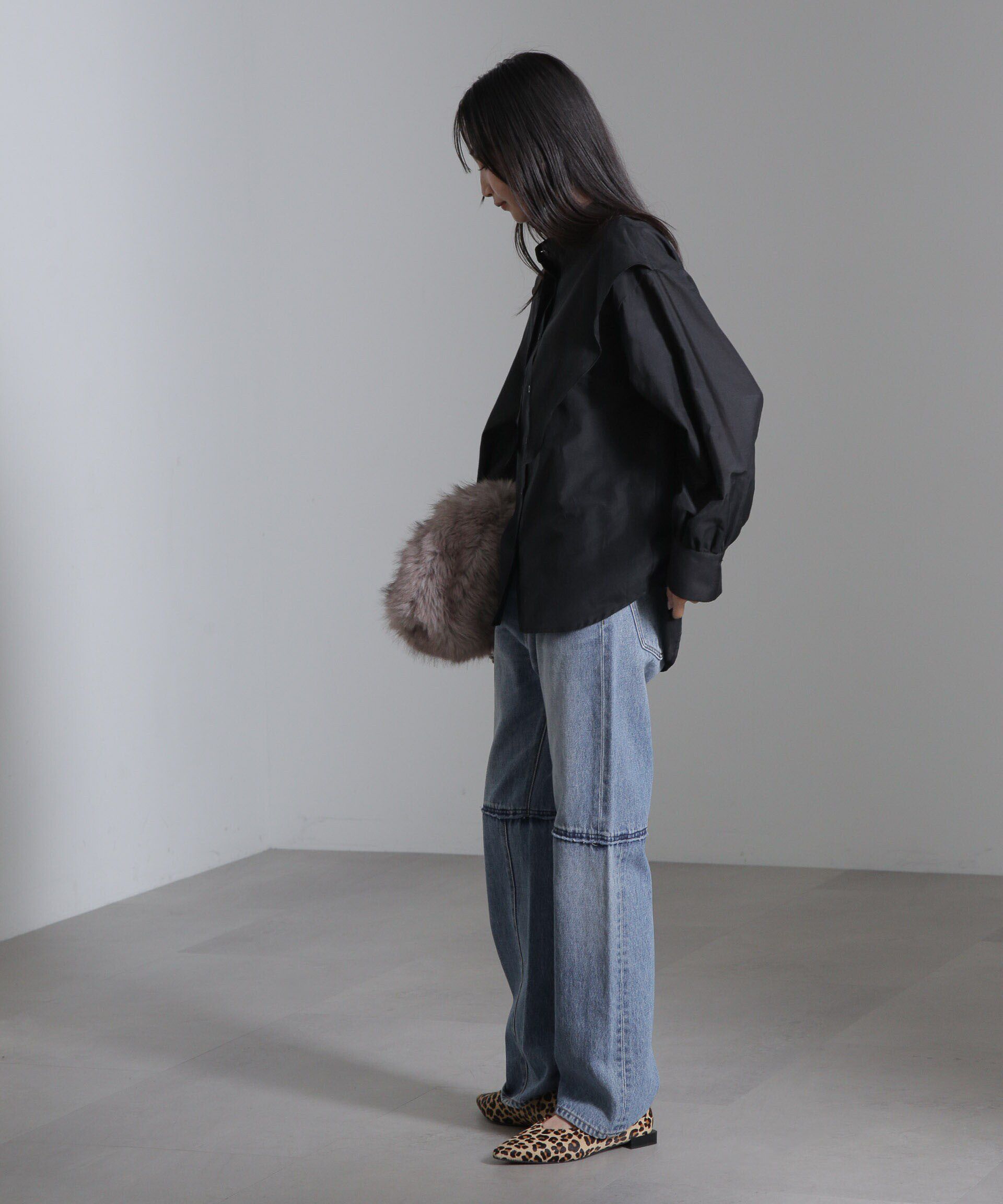 nano･universe「シルク混ビックカラーシャツ」|シャツ・ブラウス|