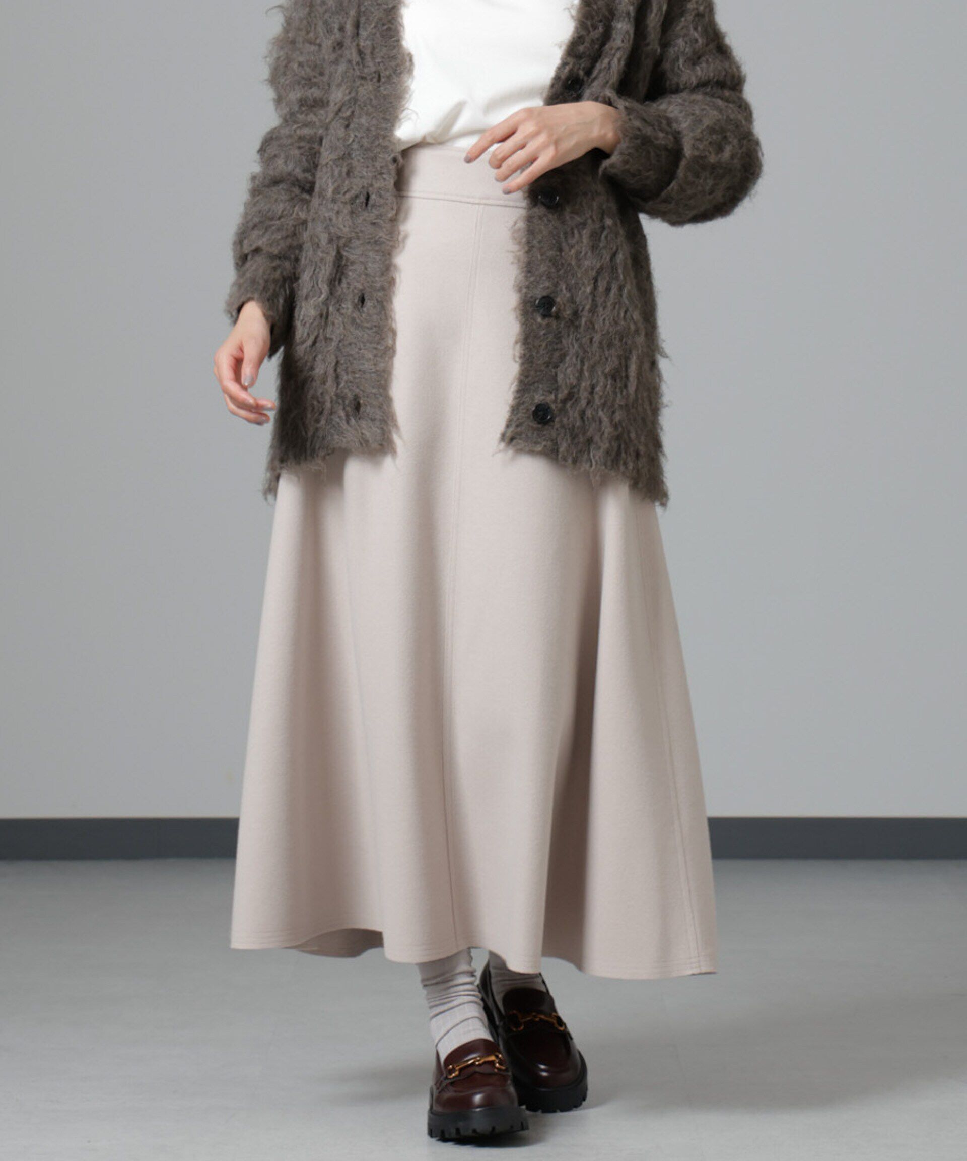 nano･universe「ニードルジャージーフレアスカート」|スカート|