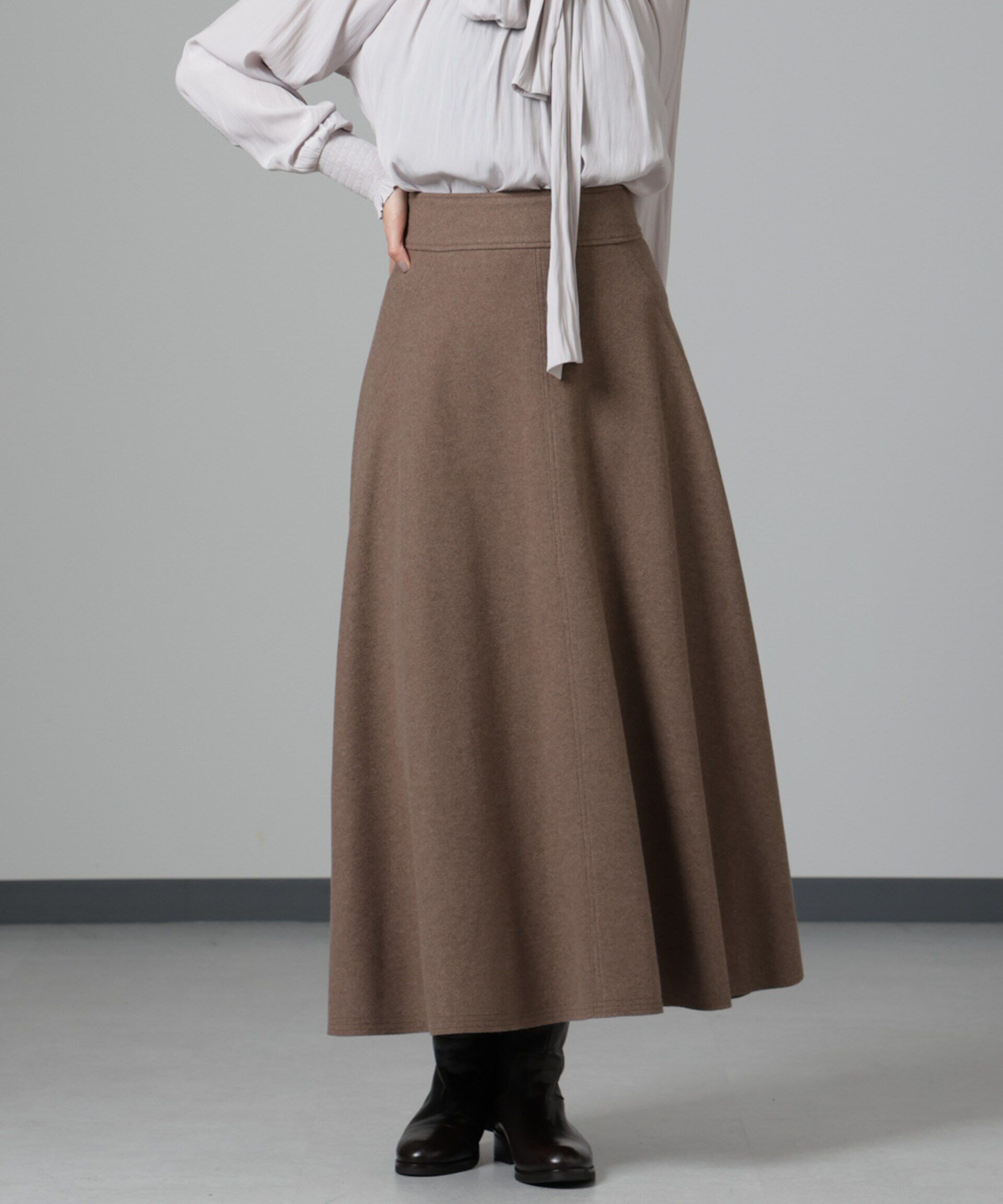 nano･universe「ニードルジャージーフレアスカート」|スカート|