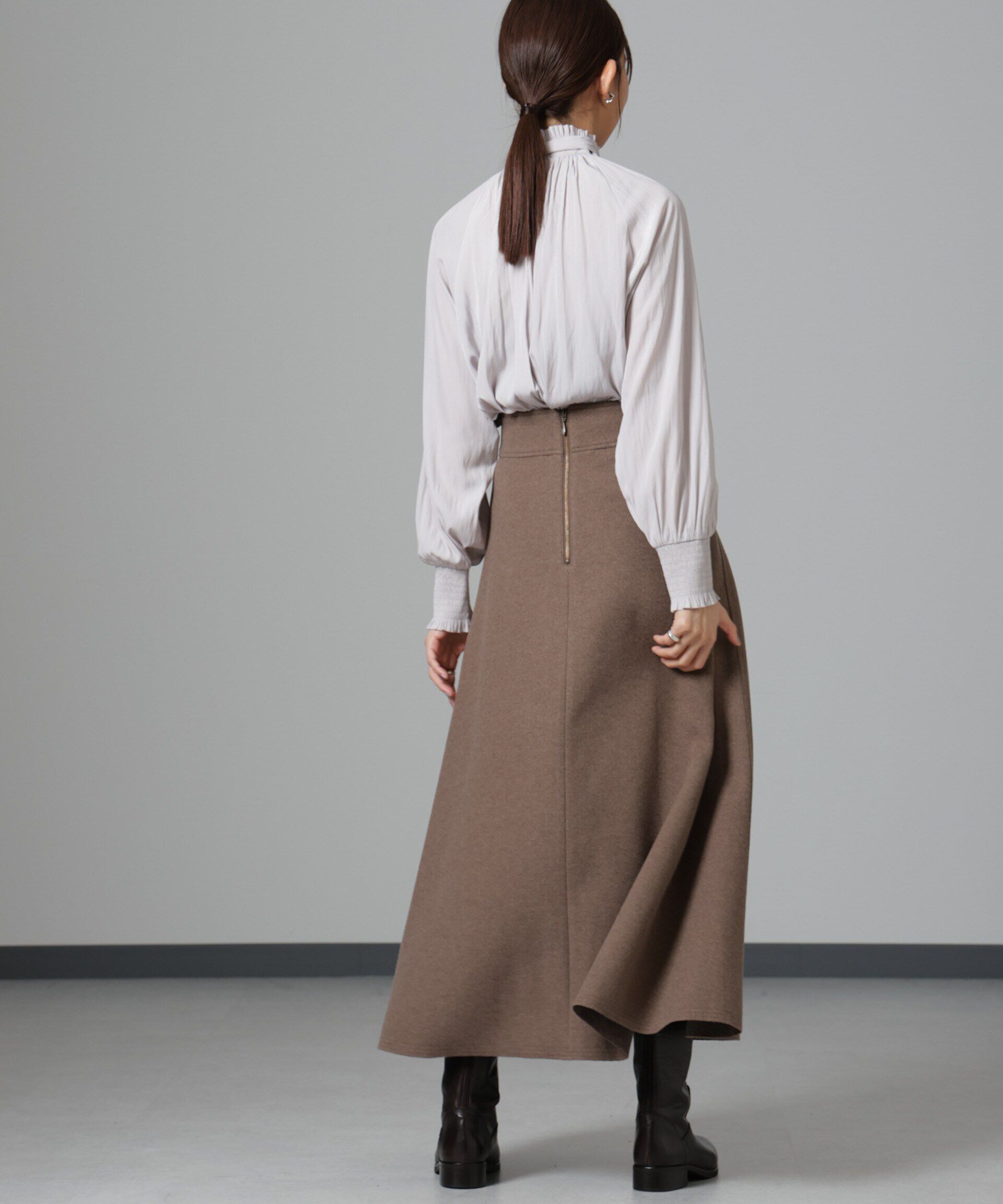 nano･universe「ニードルジャージーフレアスカート」|スカート|