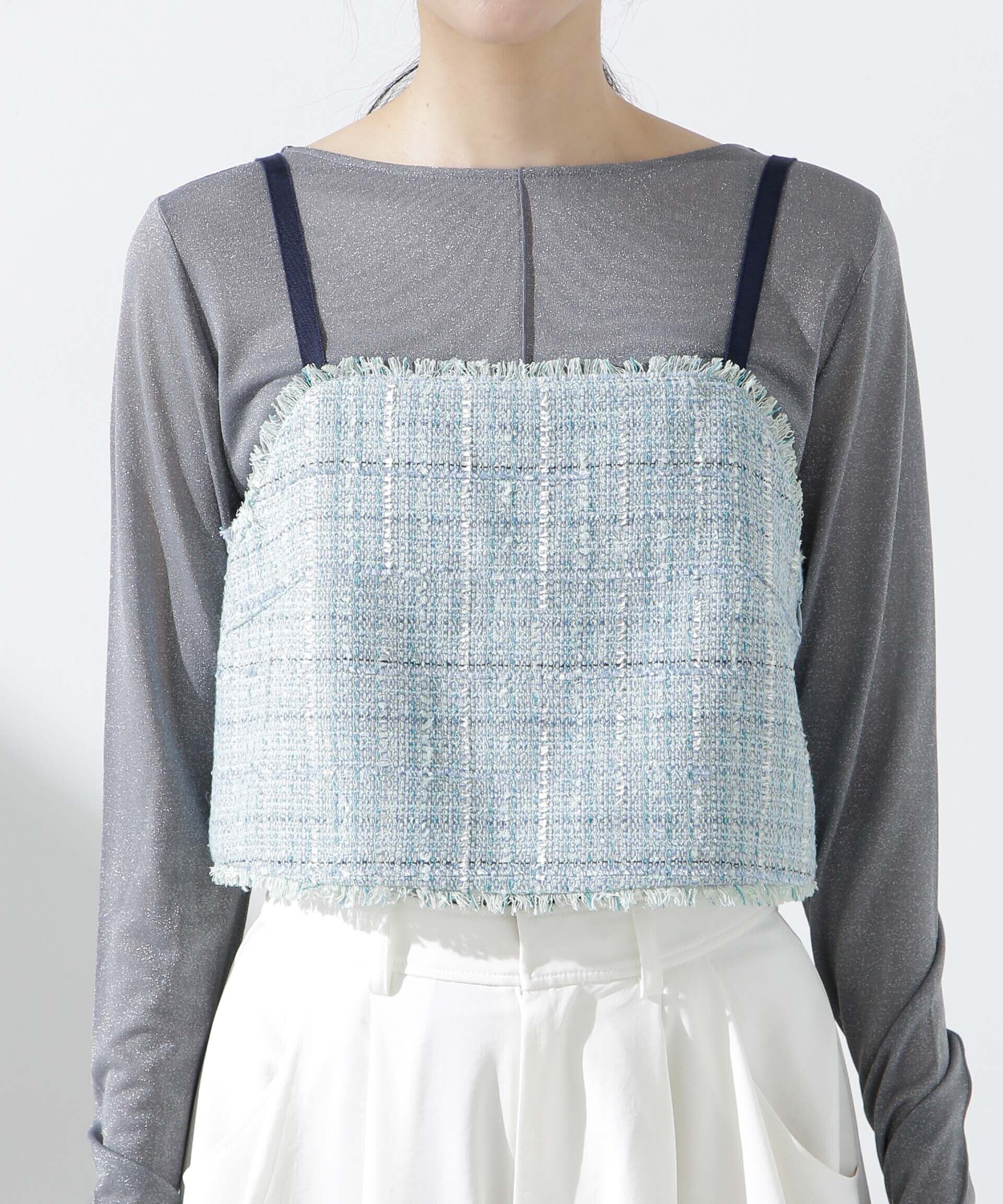 nano･universe「ツィードショートビスチェ」|シャツ・ブラウス|