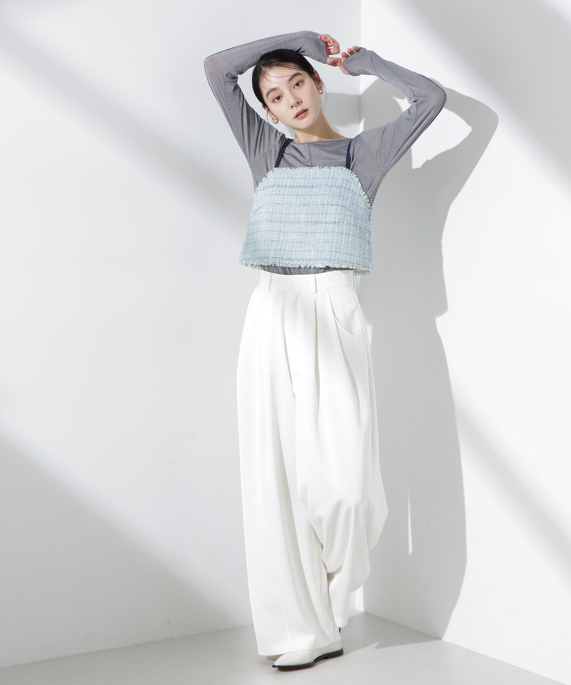 nano･universe「ツィードショートビスチェ」|シャツ・ブラウス|