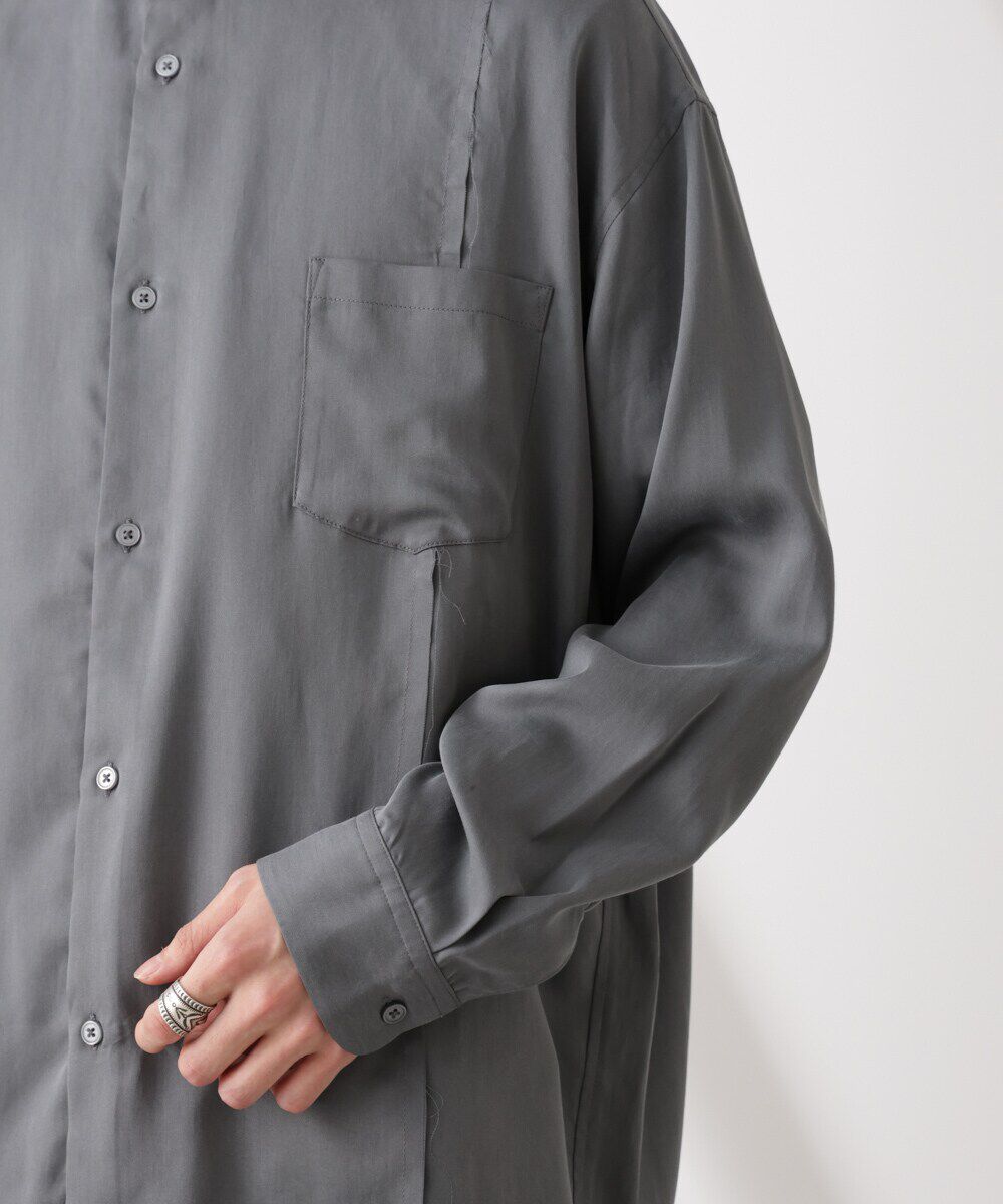 nano･universe「カットオフワイドドレープシャツ 長袖」|シャツ・ブラウス|